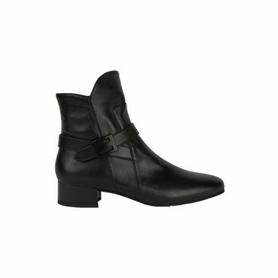 Brunate Strap And Logo Buckle Women's Ankle Boots Black | 45OXPEKCS