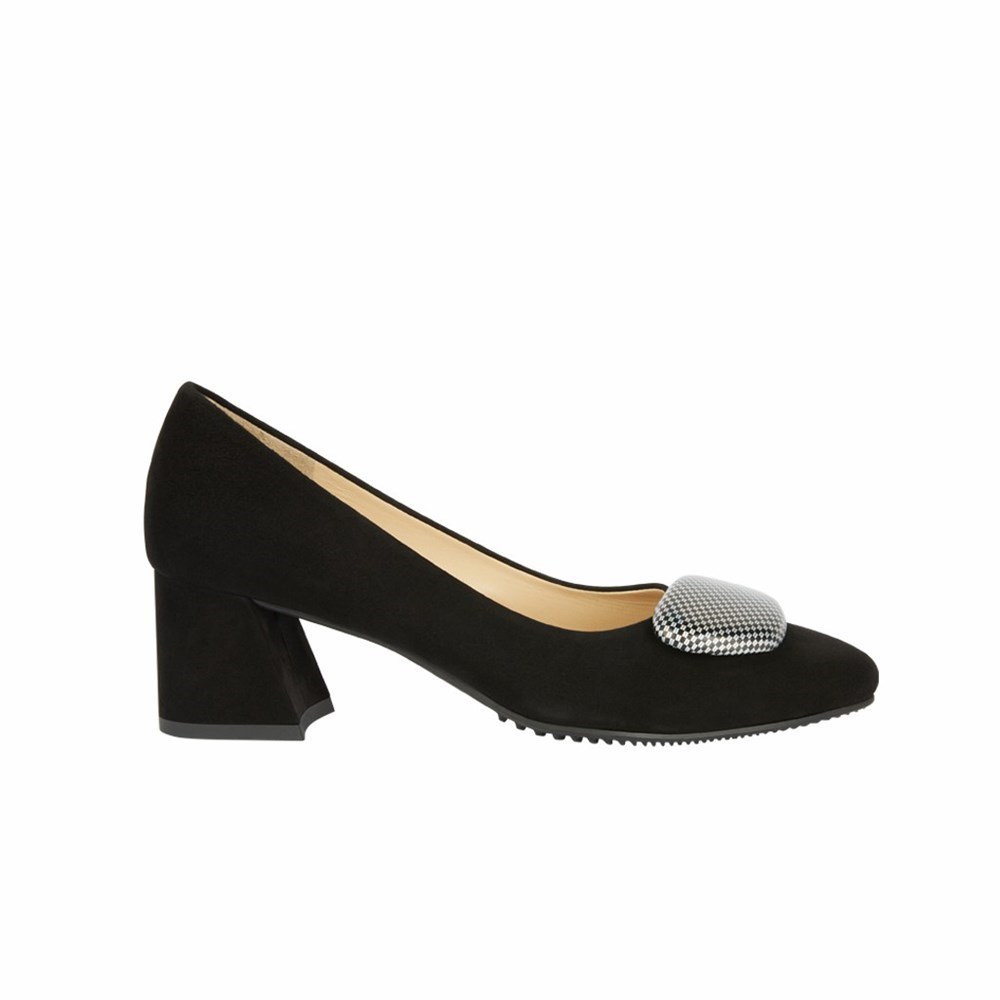 Brunate Button Accessory Women's Pumps Black | 17BAHNDFG