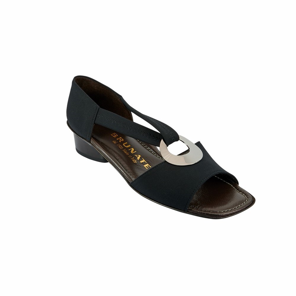 Brunate Iconic Sandal With Ring Women's Flat Shoes Black | 38PIMDEKN