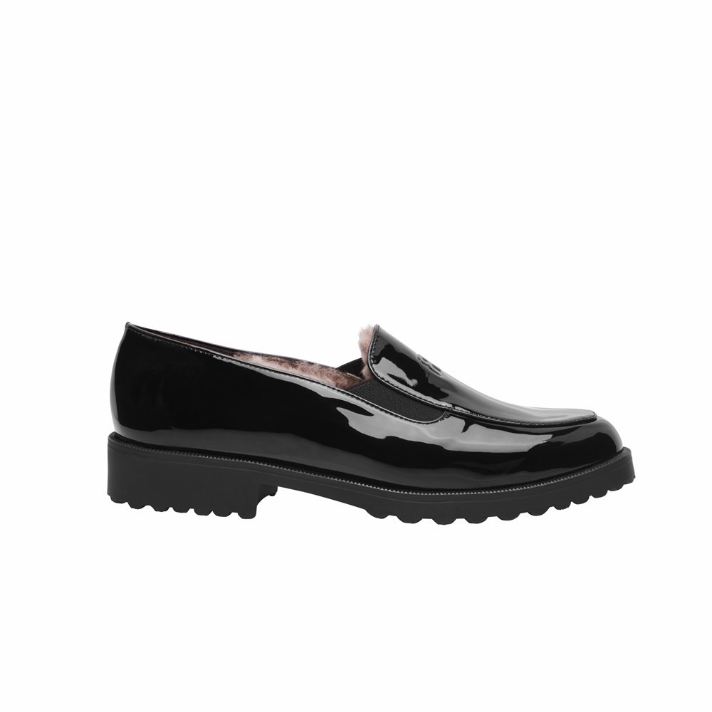 Brunate Lined Loafer Women's Flat Shoes Black | 15NJHZBFX