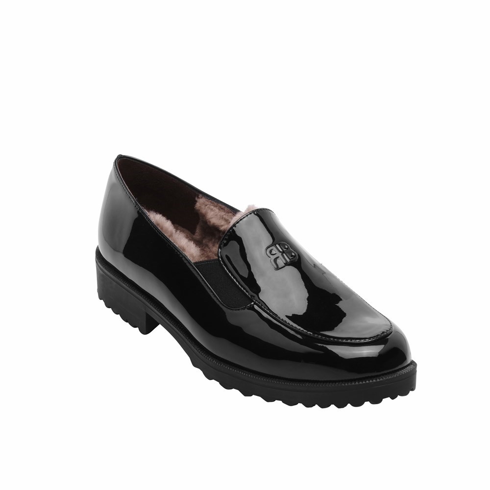 Brunate Lined Loafer Women's Flat Shoes Black | 15NJHZBFX