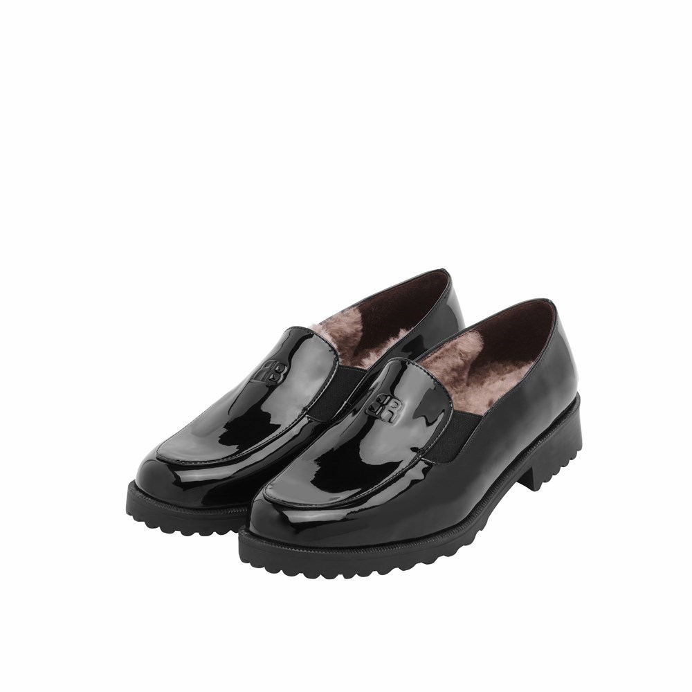 Brunate Lined Loafer Women's Flat Shoes Black | 15NJHZBFX