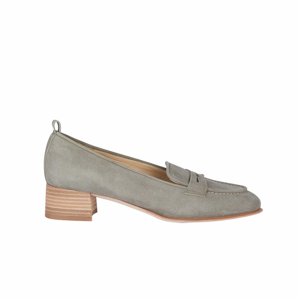 Brunate Loafer With A Sporty Heel Women's Pumps Grey | 71VQZFETM