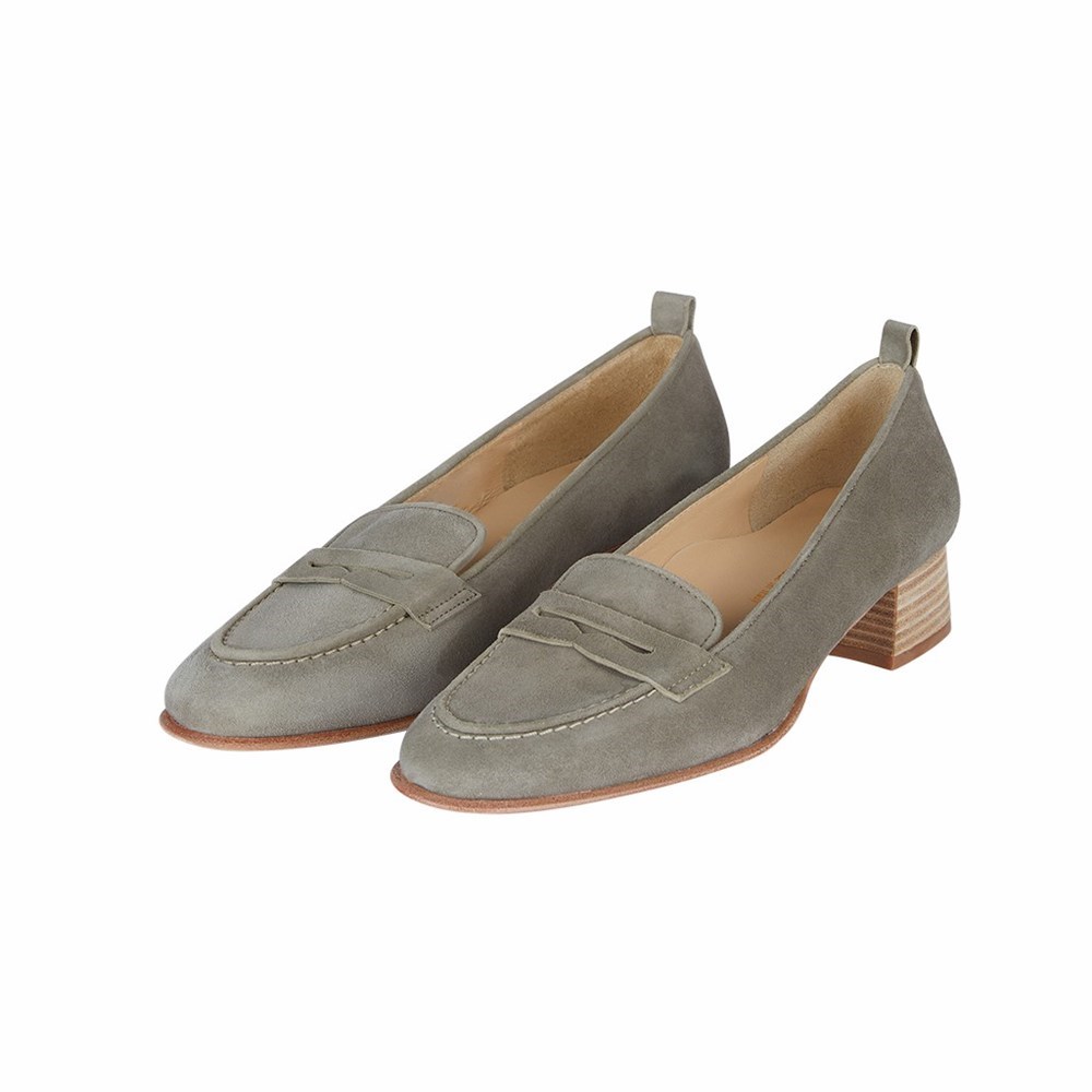 Brunate Loafer With A Sporty Heel Women's Pumps Grey | 71VQZFETM