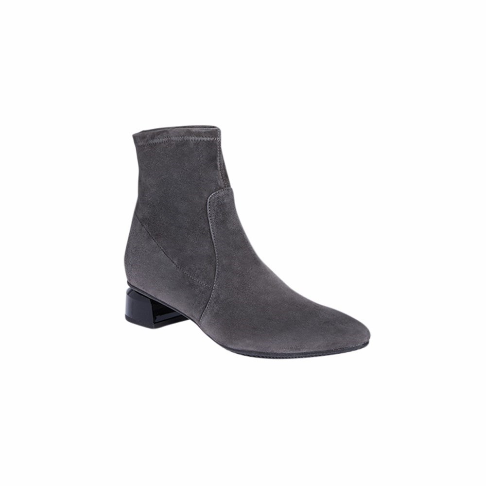 Brunate Pointy Stretch Bootie Women's Ankle Boots Grey | 90CXAVFEG