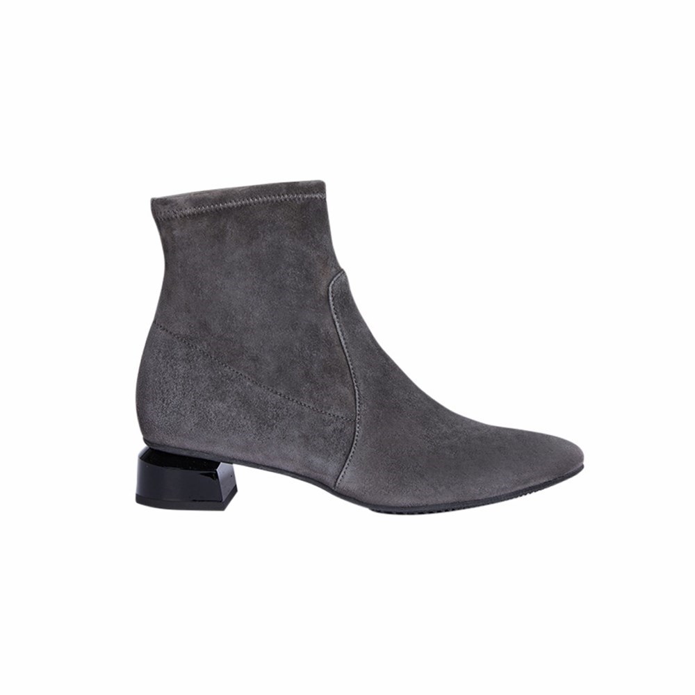 Brunate Pointy Stretch Bootie Women\'s Ankle Boots Grey | 90CXAVFEG