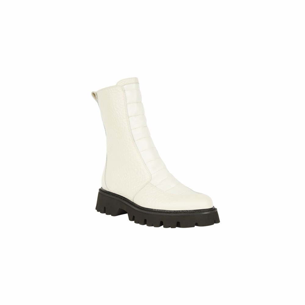 Brunate Quilted Women's Ankle Boots White | 51PZSAERN