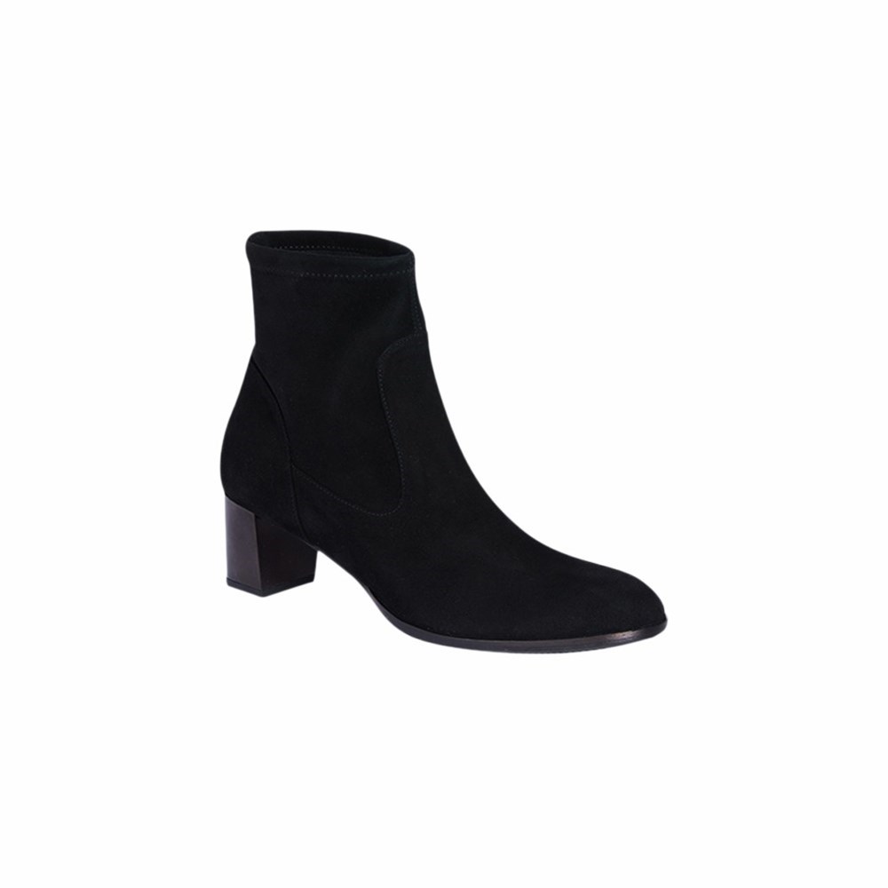 Brunate Round Stretch Bootie Women's Ankle Boots Black | 85XEYZOCU