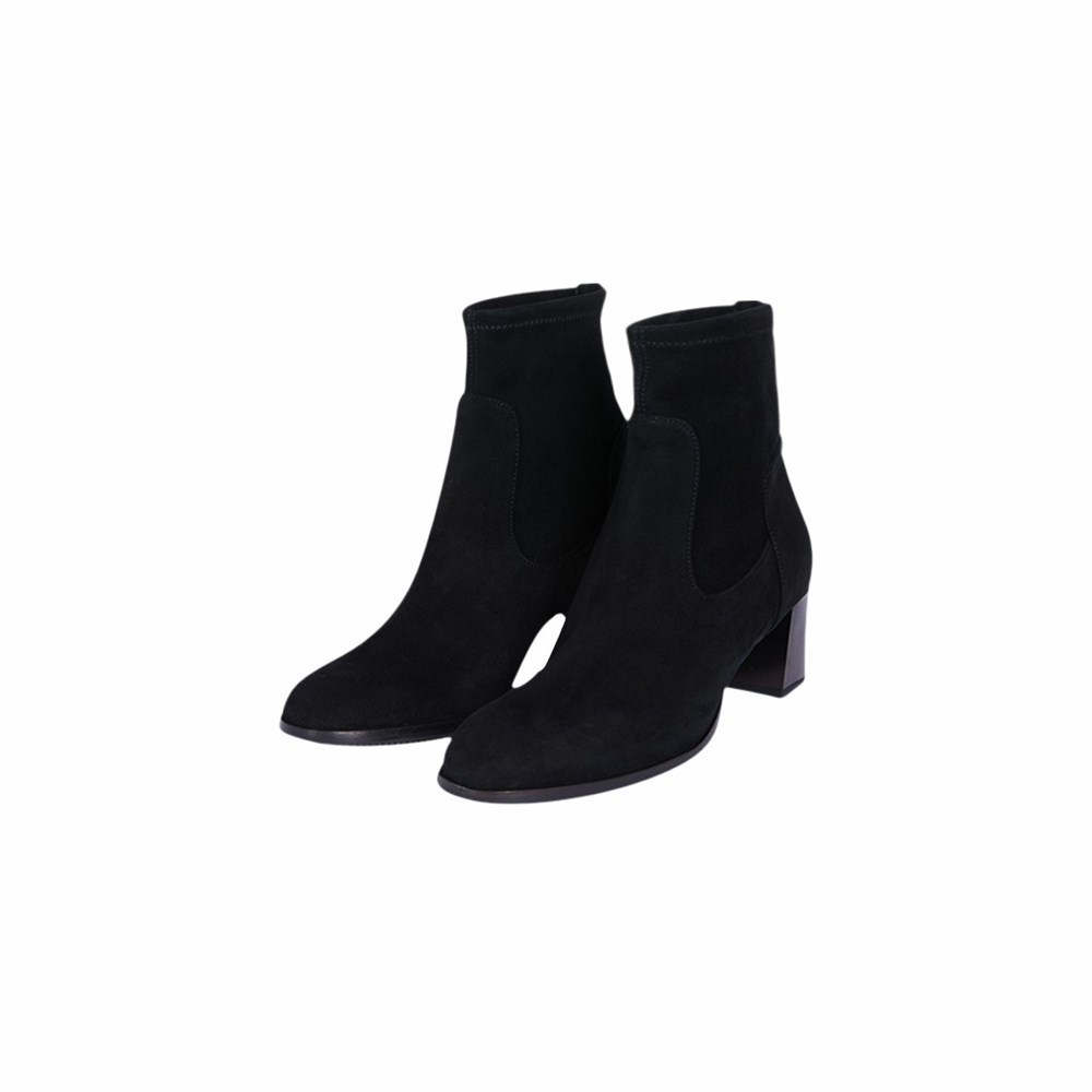 Brunate Round Stretch Bootie Women's Ankle Boots Black | 85XEYZOCU