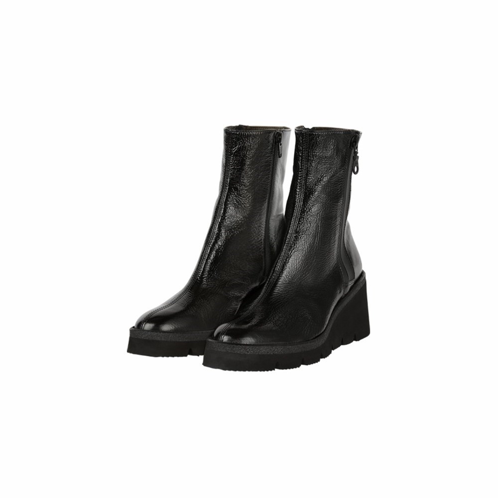 Brunate Short Boot On A Wedge With Hidden Zipper Women's Pumps Black | 98BORZUWL