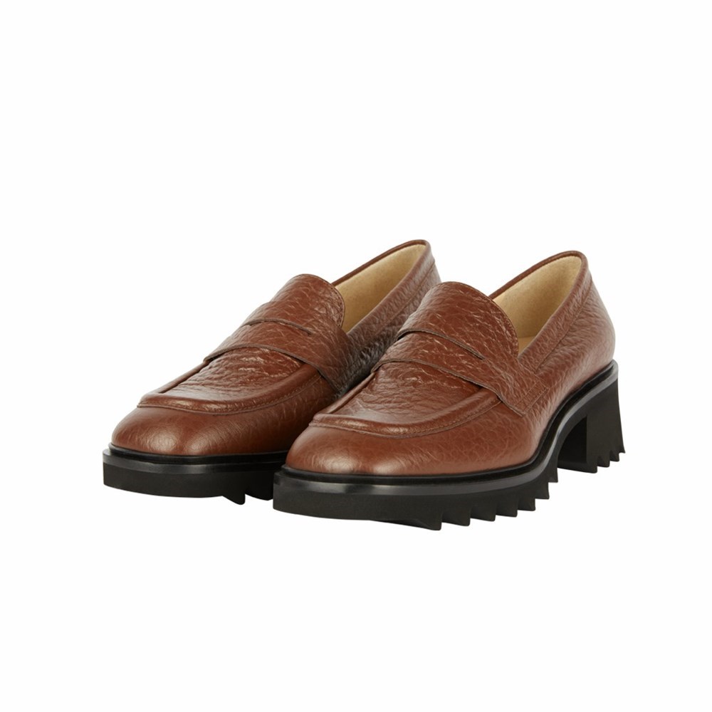 Brunate Sporty Squared Loafer Women's Pumps Brown | 35DPVTSHF