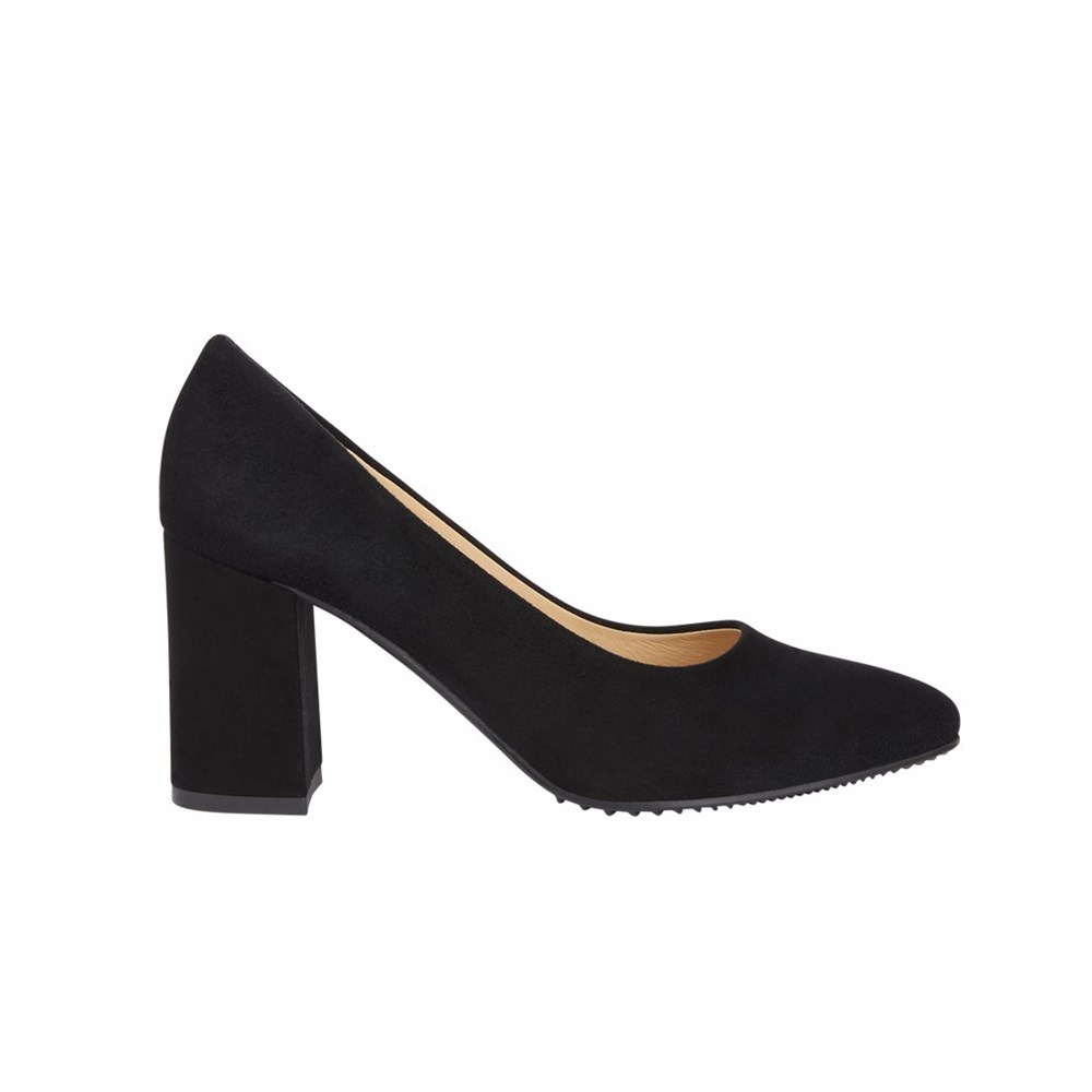 Brunate Stacked Heel Women's Pumps Black | 19UJMWQTS