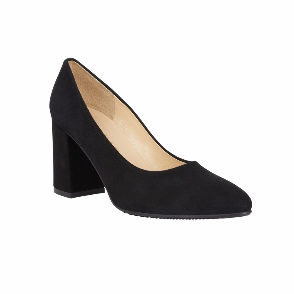 Brunate Stacked Heel Women's Pumps Black | 19UJMWQTS