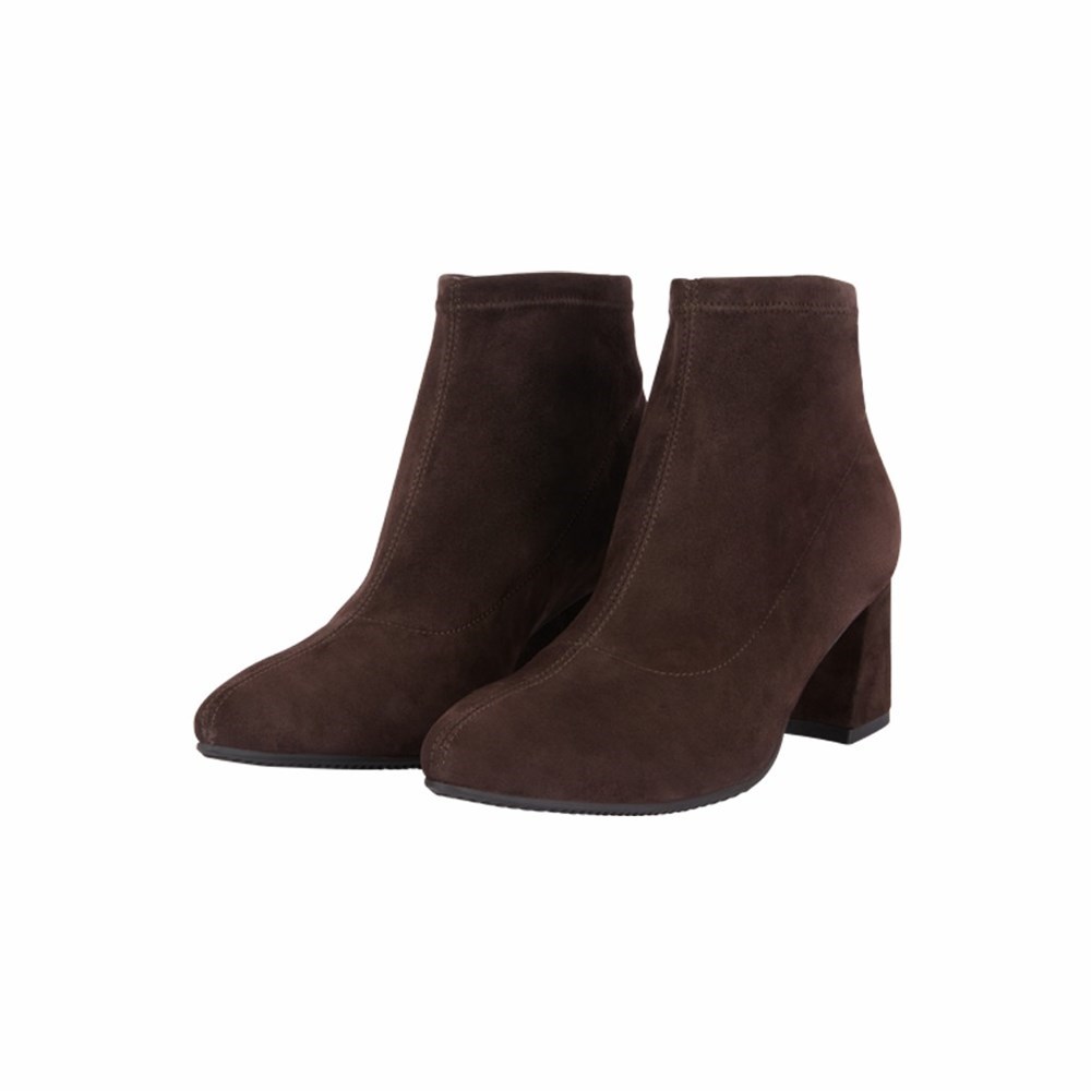 Brunate Stretch Booty Women's Ankle Boots Brown | 27ZBAEUXV