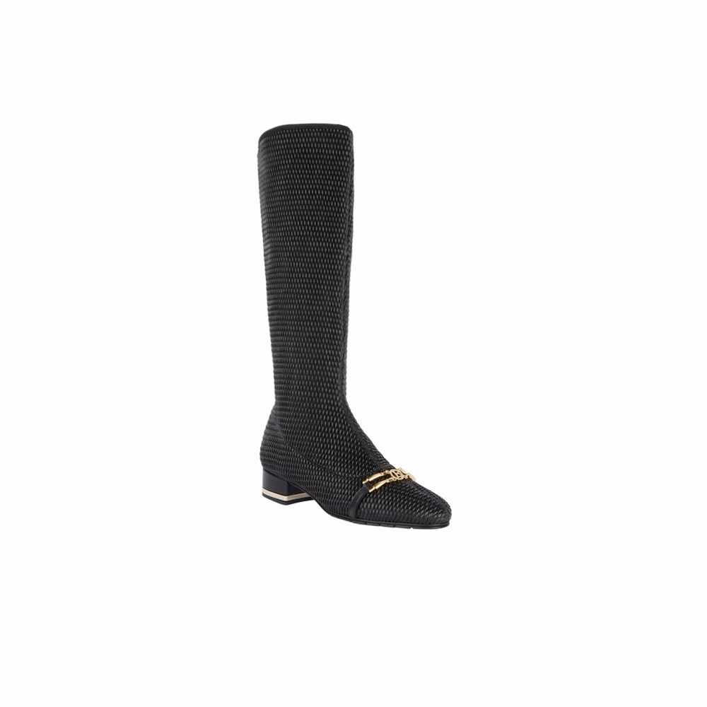 Brunate Stretch Material Women's Knee High Boots Black | 64QSRGHXK