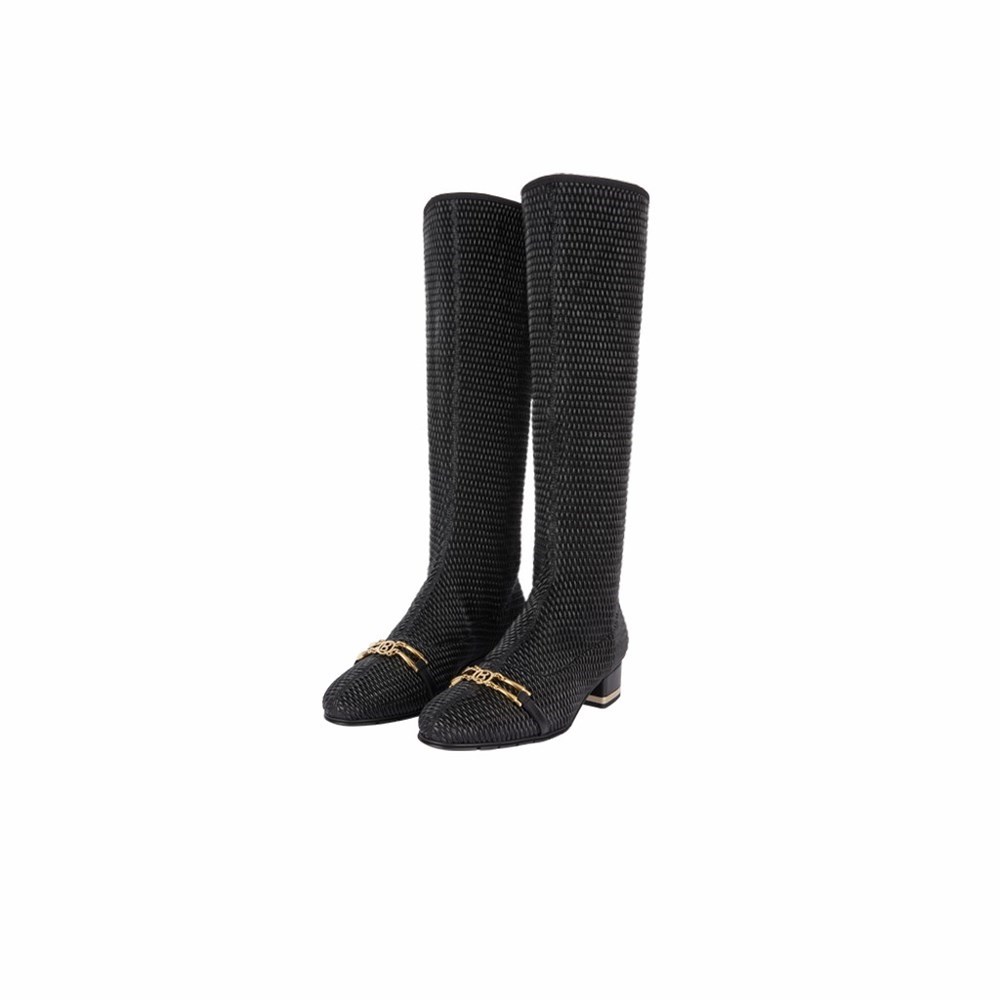 Brunate Stretch Material Women's Knee High Boots Black | 64QSRGHXK