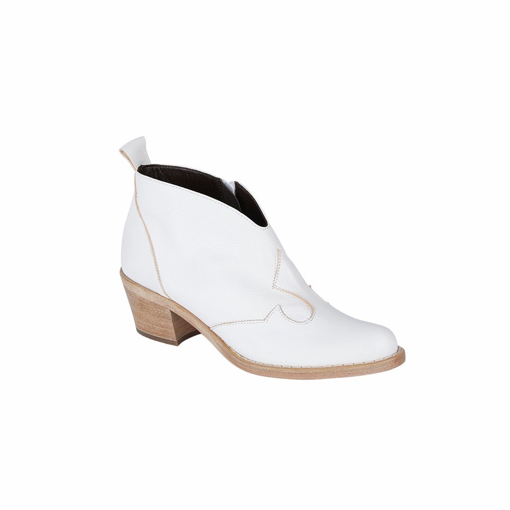 Brunate Western Ankle Boot Women's Ankle Boots White | 46BZPYHUK